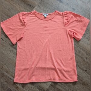 Nine West Coral Textured Short Sleeve Top